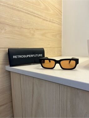 RetroSuperFuture Roma Sunglasses with Amber Lenses